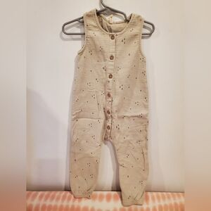 Quincy Mae 18-24 Month Cream Button-Up Kids Romper